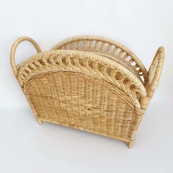 Vintage Storage & Organization Vintage 8s Woven Wicker Magazine